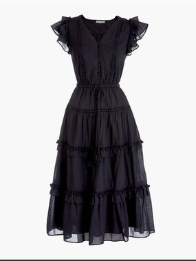 Jcrew black Pom midi dress